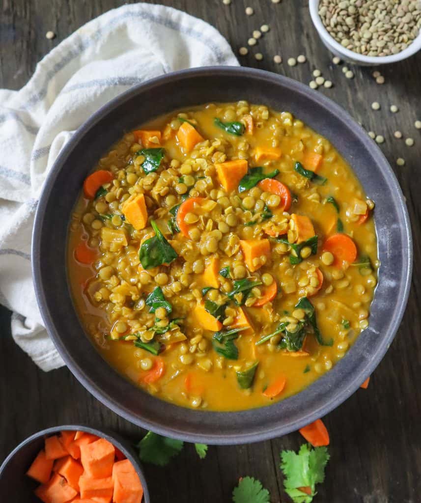 vegan lentil curry soup