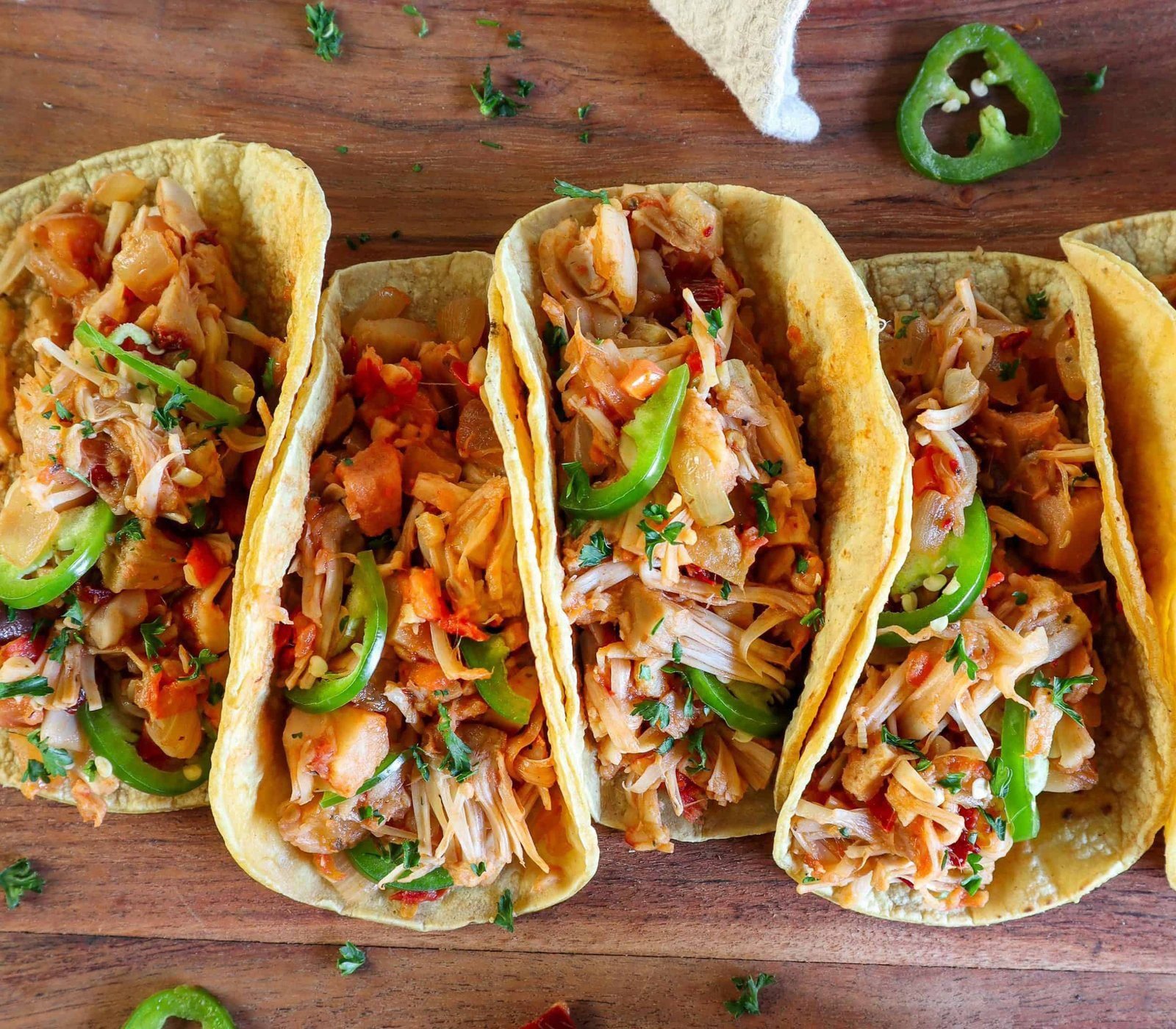 Tacos de tinga veganos