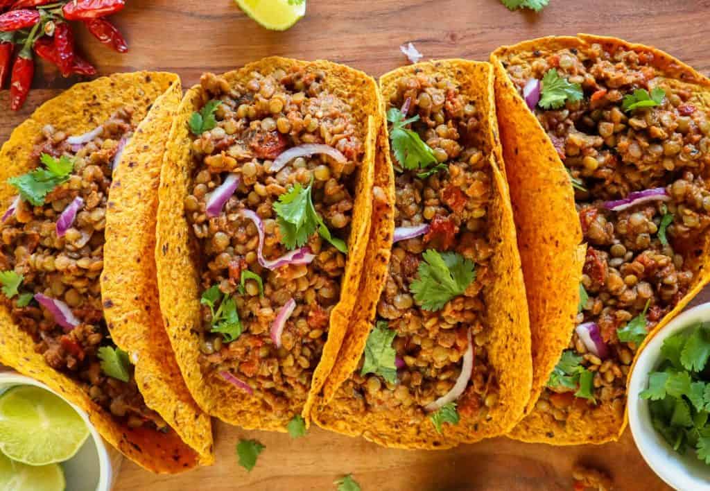 vegan lentil tacos