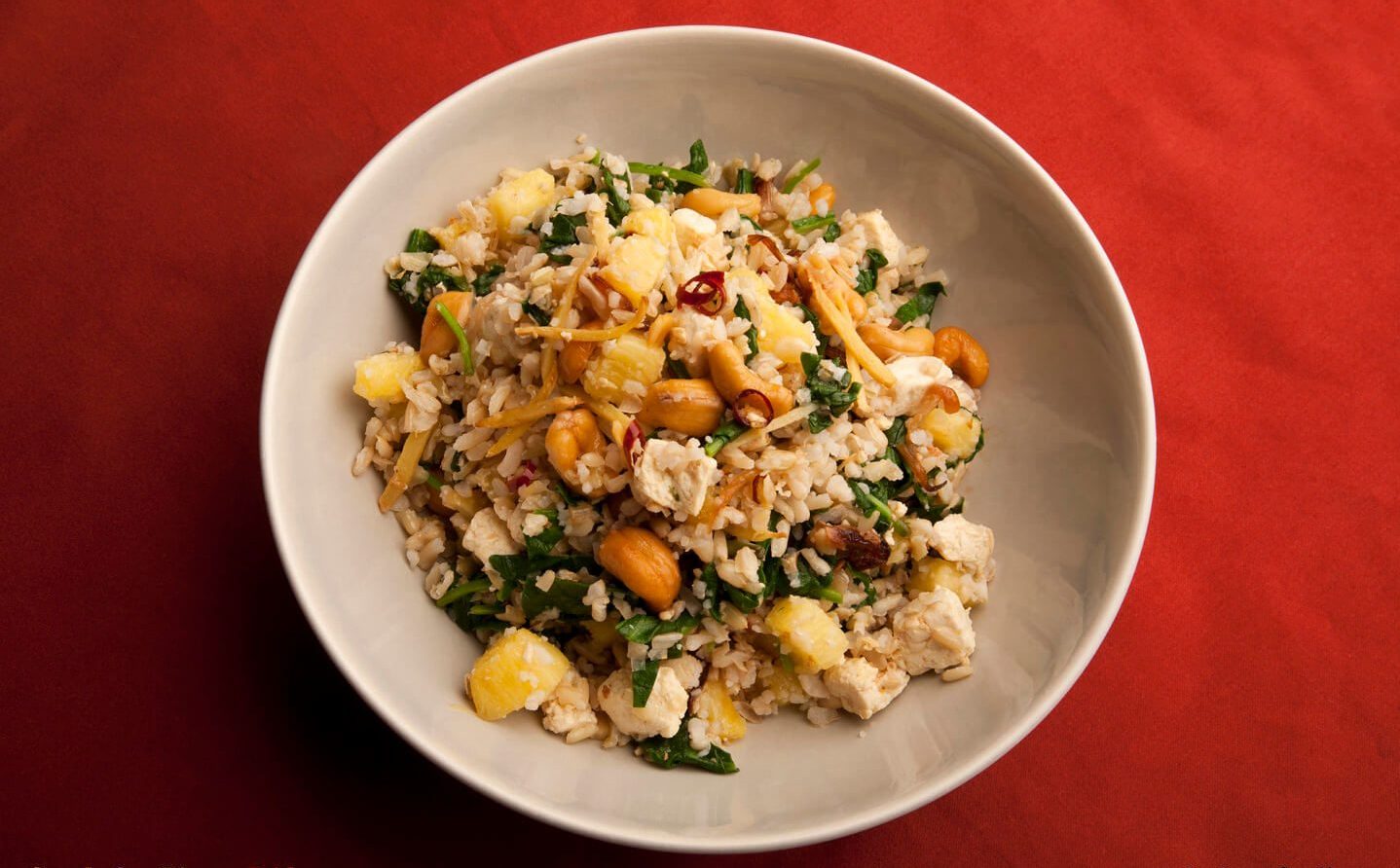 Wok de arroz y verduras - Receta vegana y sin gluten