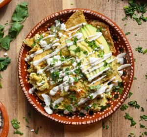 chilaquiles verdes vegan recipe.