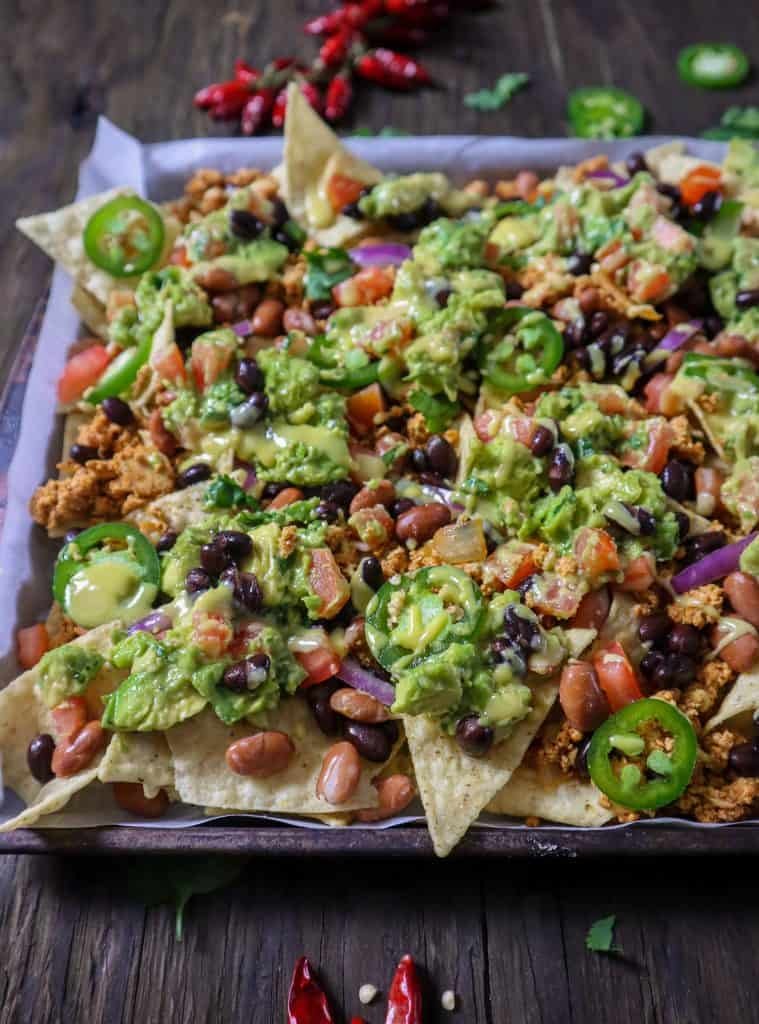 Loaded Vegan Nachos (Quick and Easy sheet pan nachos)