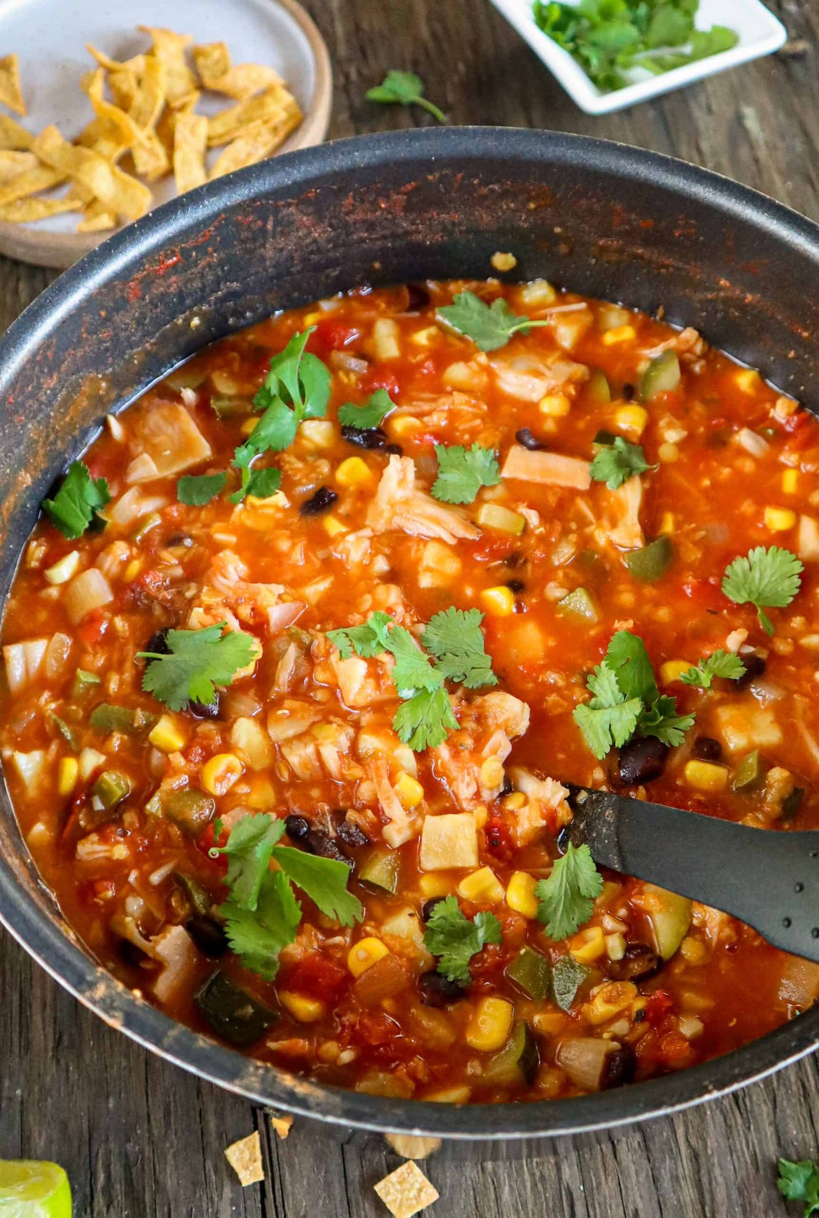 vegan chicken tortilla soup