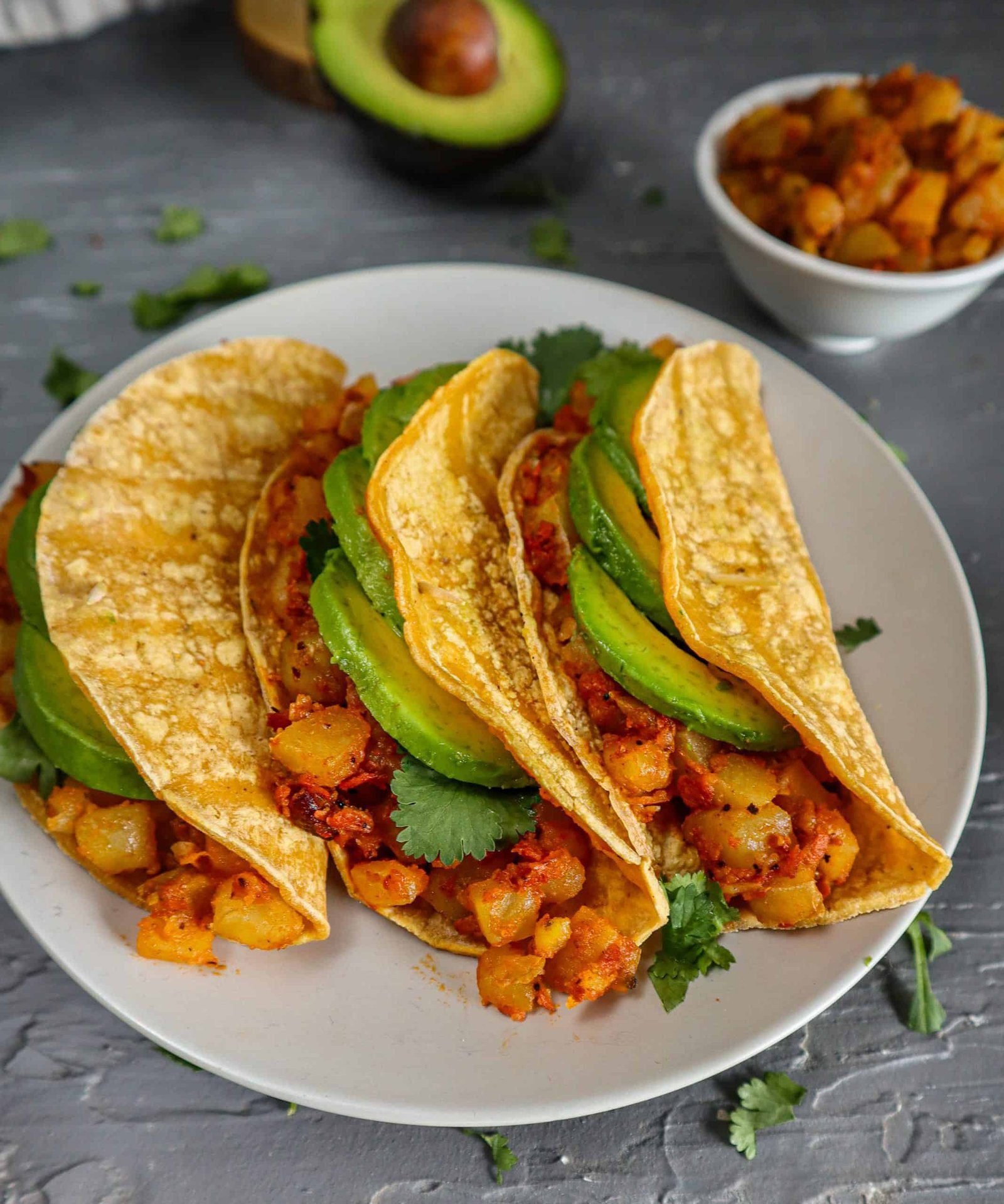 vegan potato chorizo tacos