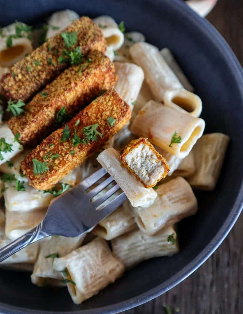 vegan mushroom alfredo pasta