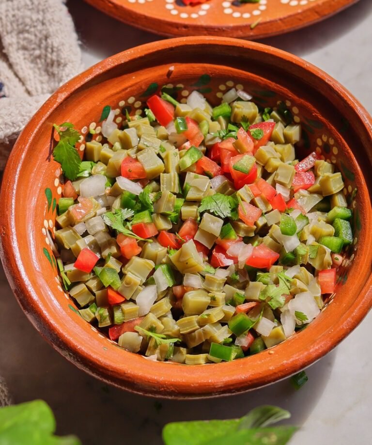 nopales recipe in a bowl.