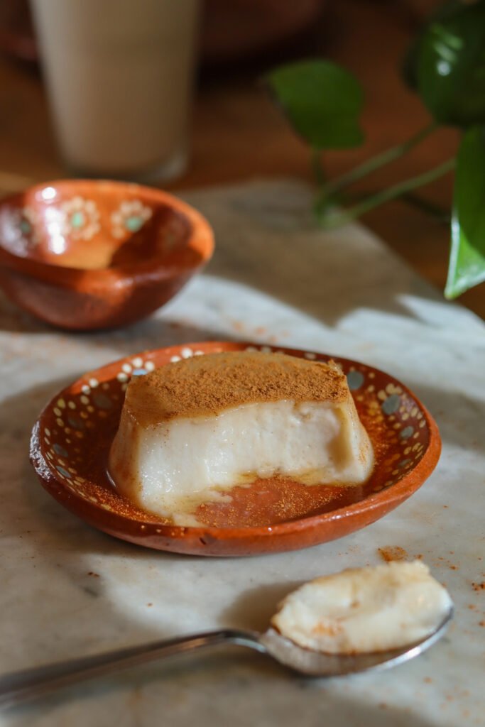 vegan flan on a mexican dish.