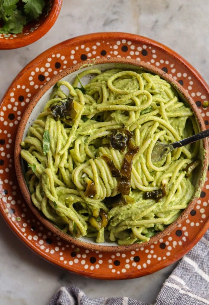 mexican spaghetti on a plate.