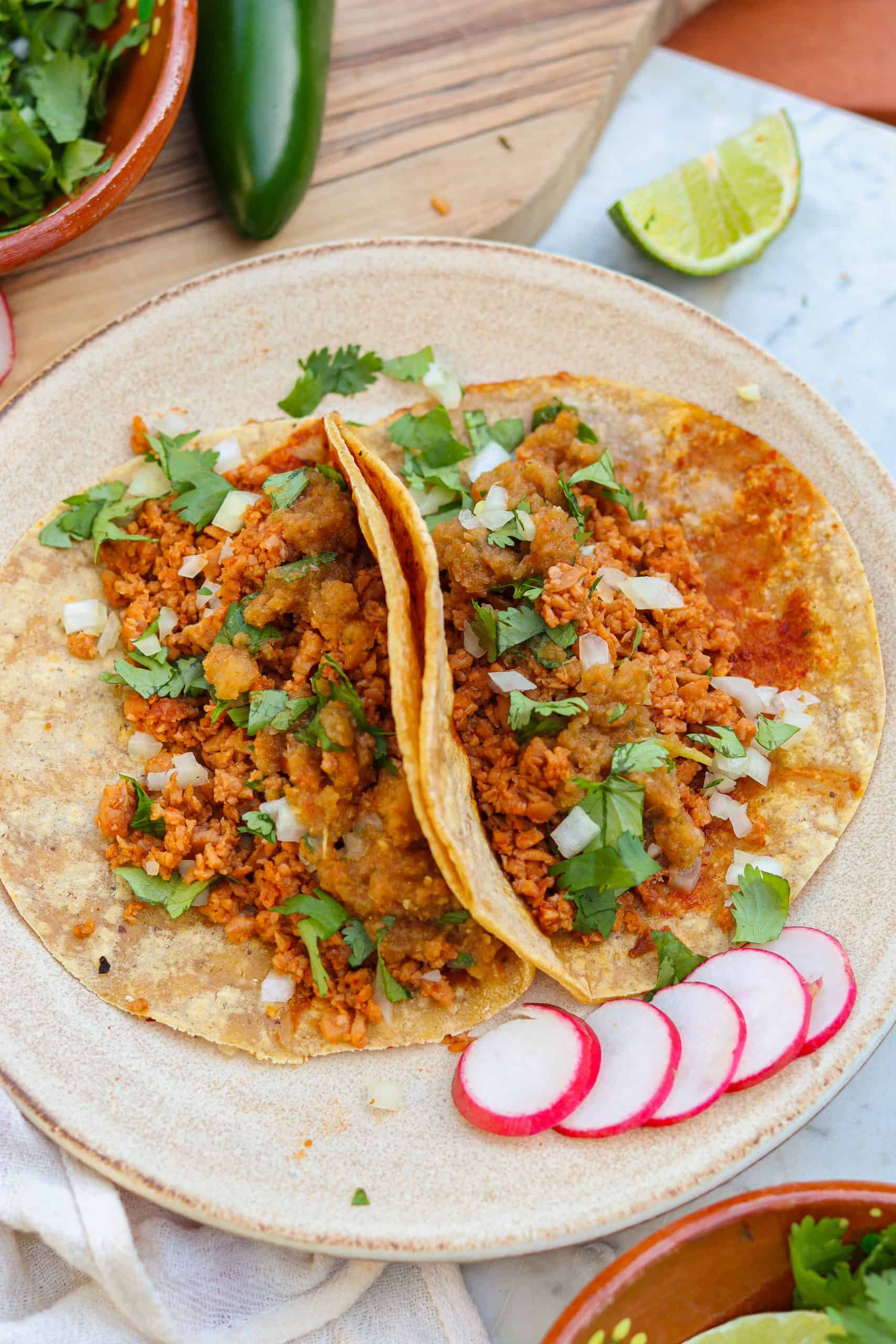 Tacos de Soya (Vegan Street Tacos)