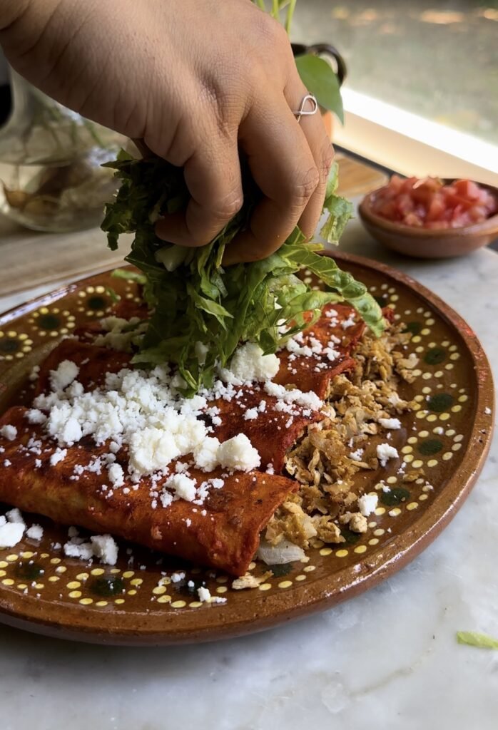 Healthy and authentic enchiladas from michoacan.