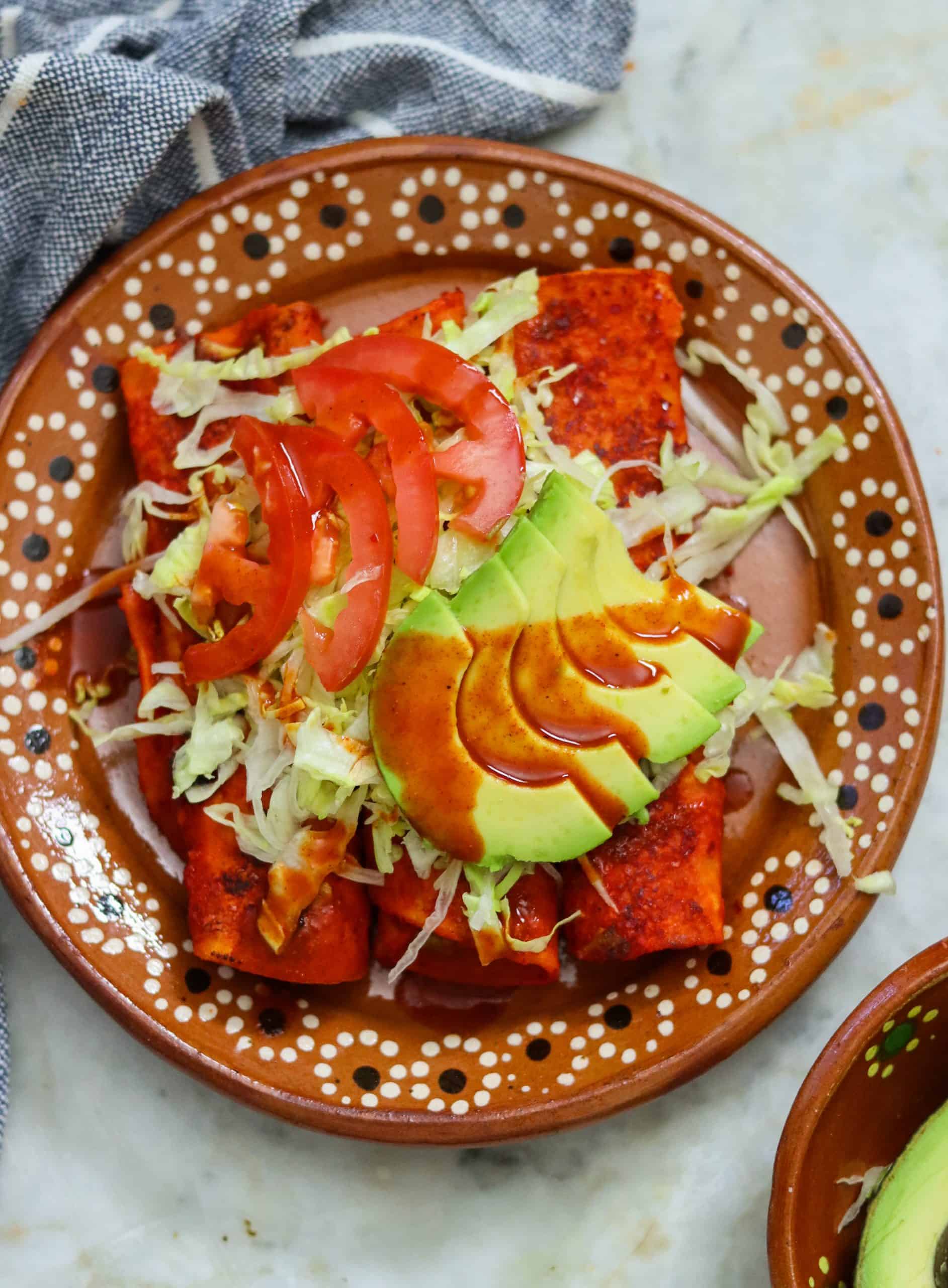 Vegan Enchiladas (Authentic Michoacan-style)