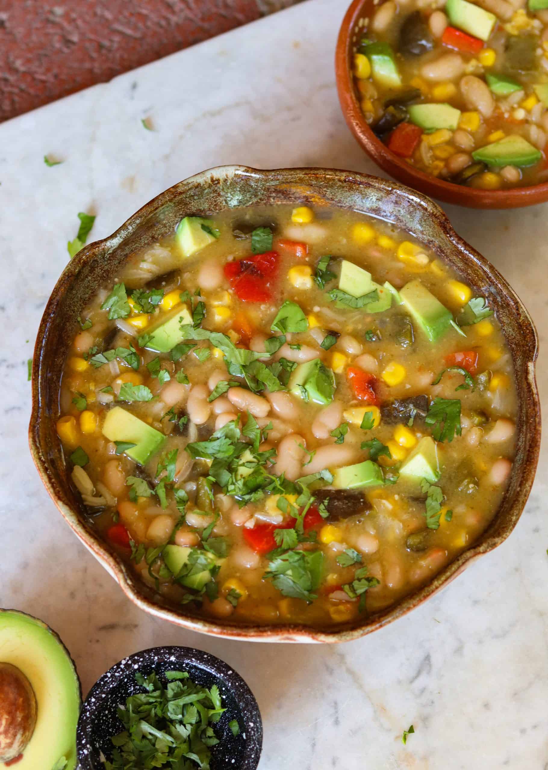 Poblano Soup (salsa verde broth)