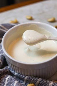 vegan sour cream recipe in a ramekin.