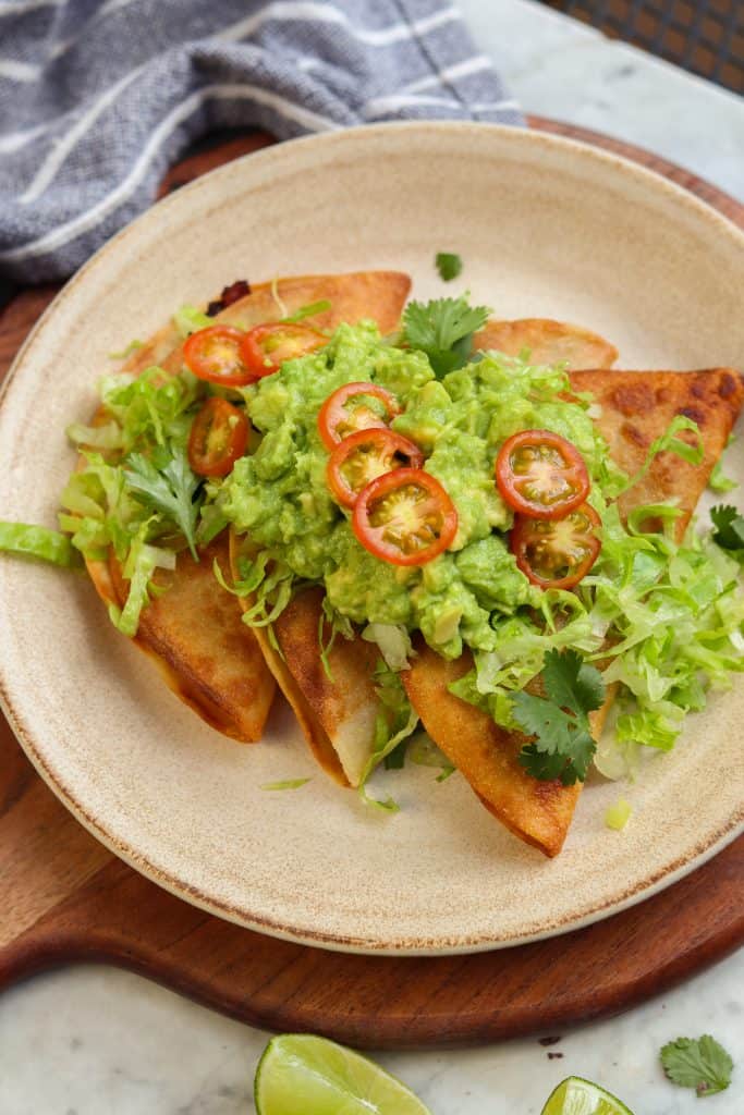 Tacos Dorados vegan plant based on plate.