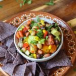 3 bean salad recipe with chips and salsa.