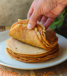 lentil wrap recipe on a plate.