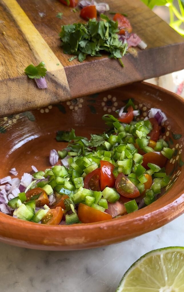 mexican coleslaw pico de gallo in a bowl.