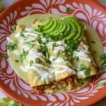 vegan enchiladas verdes in a mexican dish.