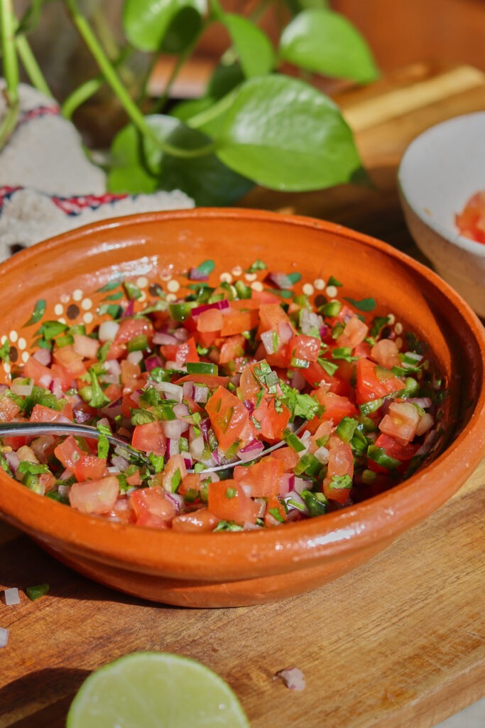 fresh mexican salsa in a bowl.