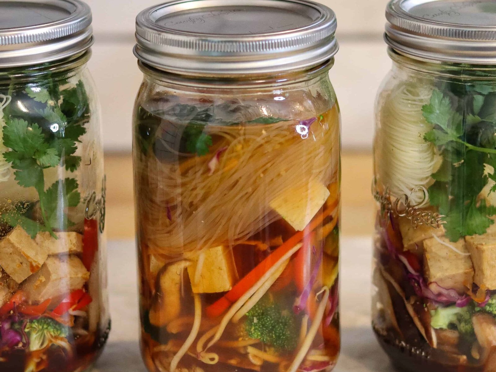 vegan mason jar soups for meal prepping for quick and easy meals for busy people.