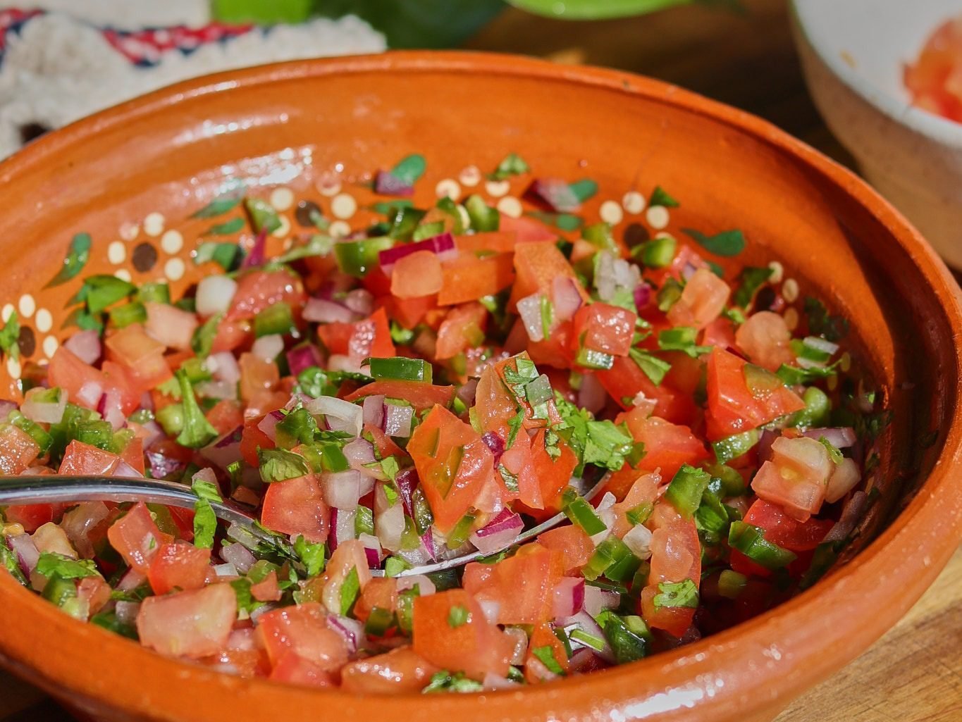 fresh mexican salsa in a bowl.