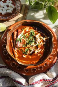 vegan sopa azteca in a bowl.