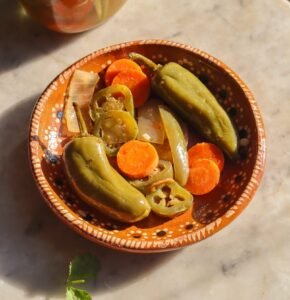 pickled jalapenos escabeche recipe in a mexican dish.