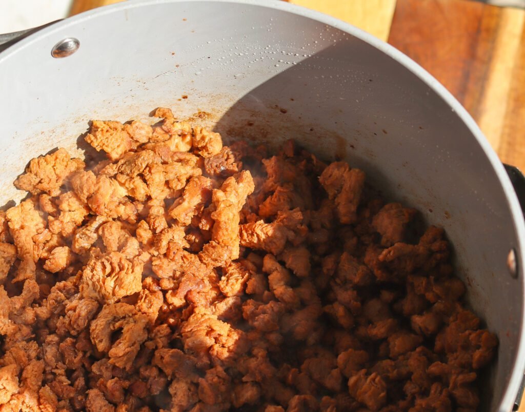 how to cook soy curls, textured vegetable protein.