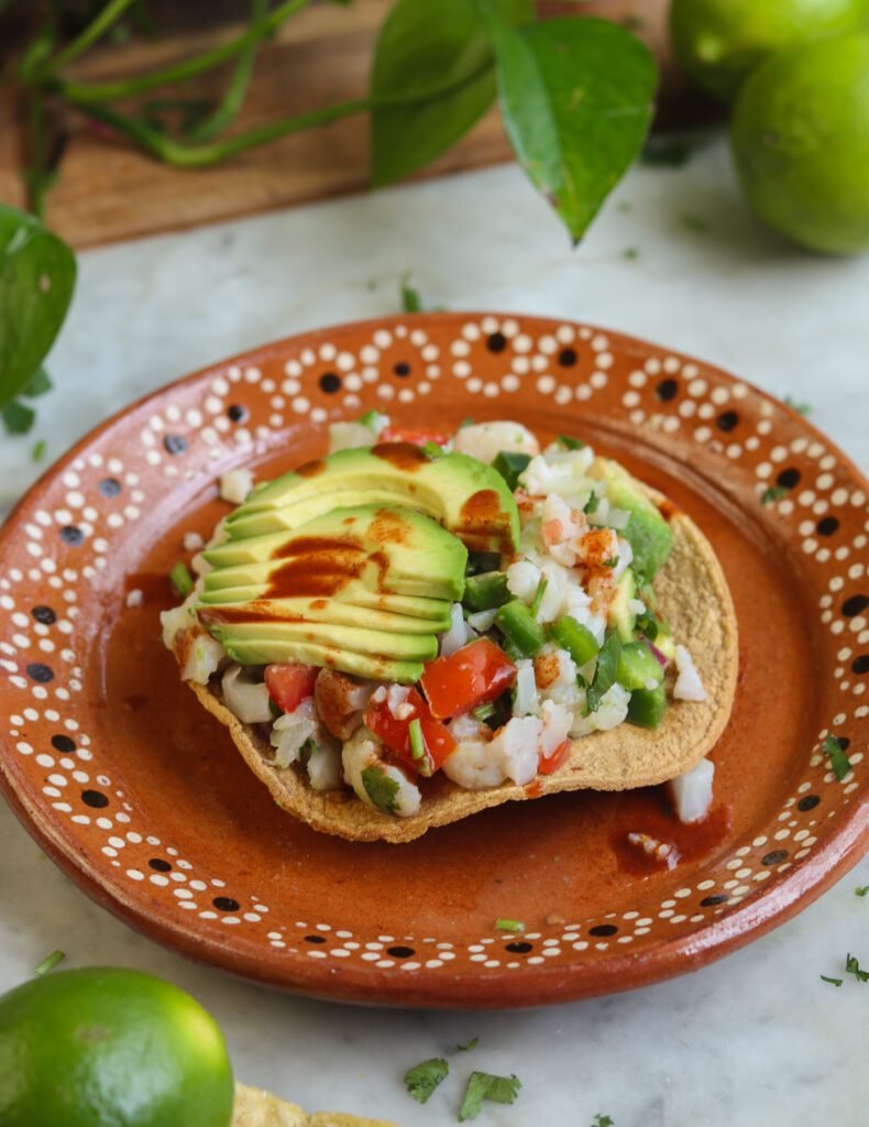 cauliflower ceviche on a tostada.