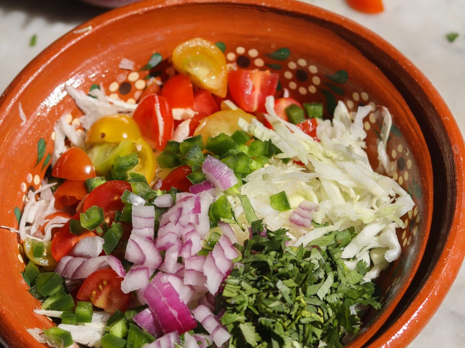 mexican cabbage salsa in a bowl.