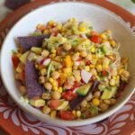 chickpea salad in a bowl.