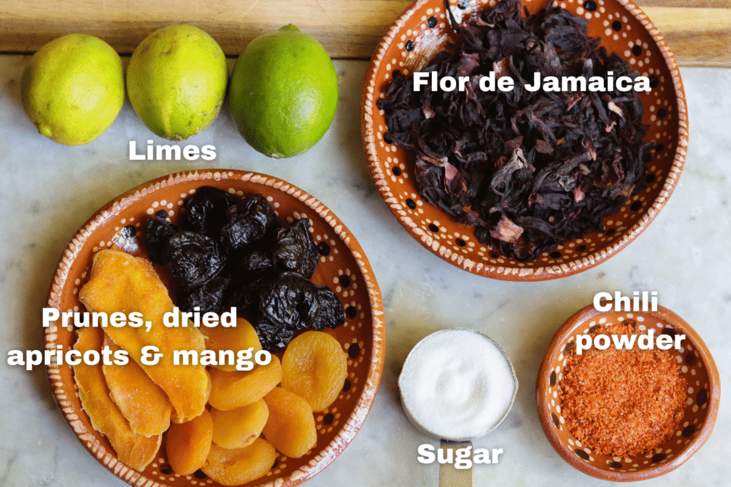 homemade chamoy ingredients.