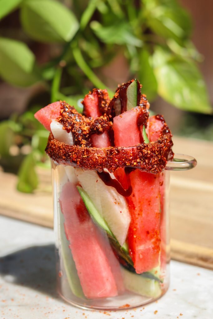chamoy with fruits.