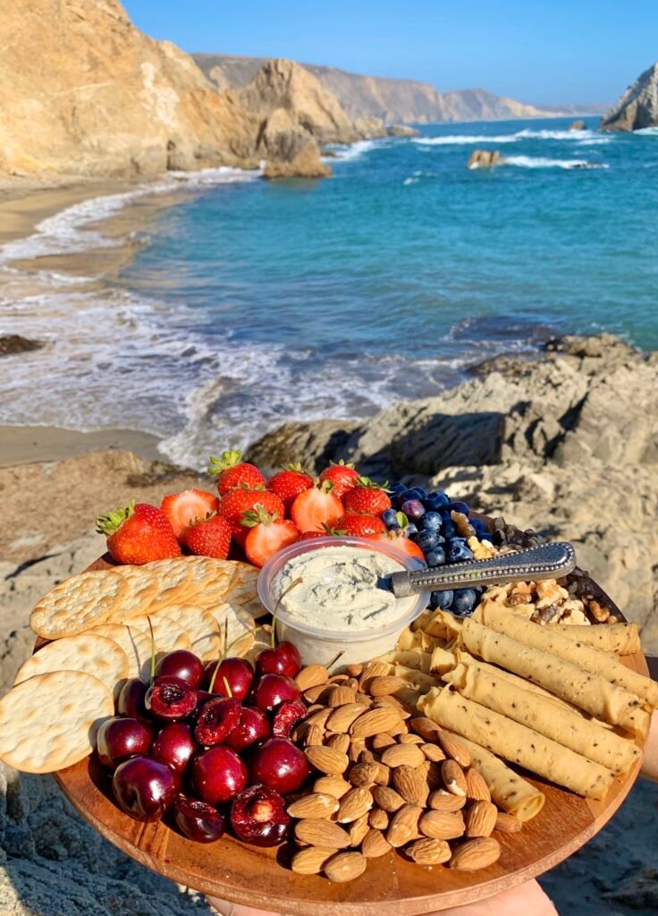 point reyes view with cheese charcuterie board.